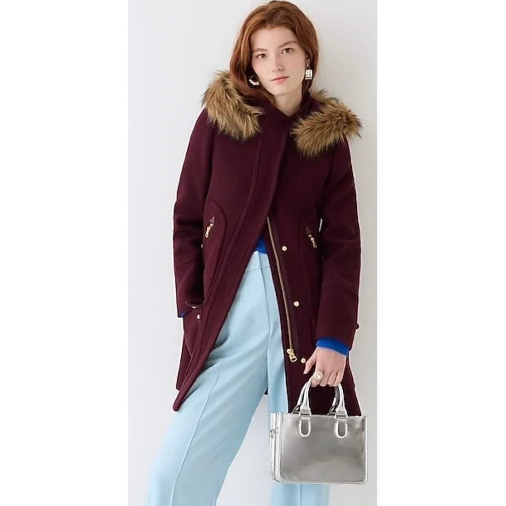 J.Crew J. CREW Chateau Parka Italian Wool Stadium Cloth Nello Gori Size 00 - Picture 5 of 16